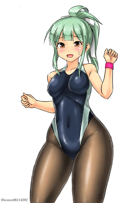 冬仕様?の水着夕張さん#艦これ版深夜の真剣お絵描き60分一本勝負#艦これ版真剣お絵描き60分一本勝負_2022112#夕張 