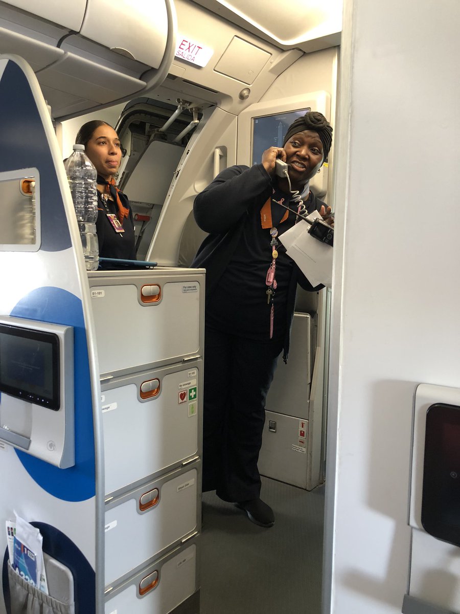 AprilCapone's tweet photo. Thank you to the @JetBlue gate crew at the @FLLFlyer for holding it down and boarding the flight WITHOUT computers! This person right here was ON IT, calling out seat numbers to her colleagues who were checking us off the list. Thank you from seat ‘Echo 1’! #jetblue https://t.co/LVYrqvRYel