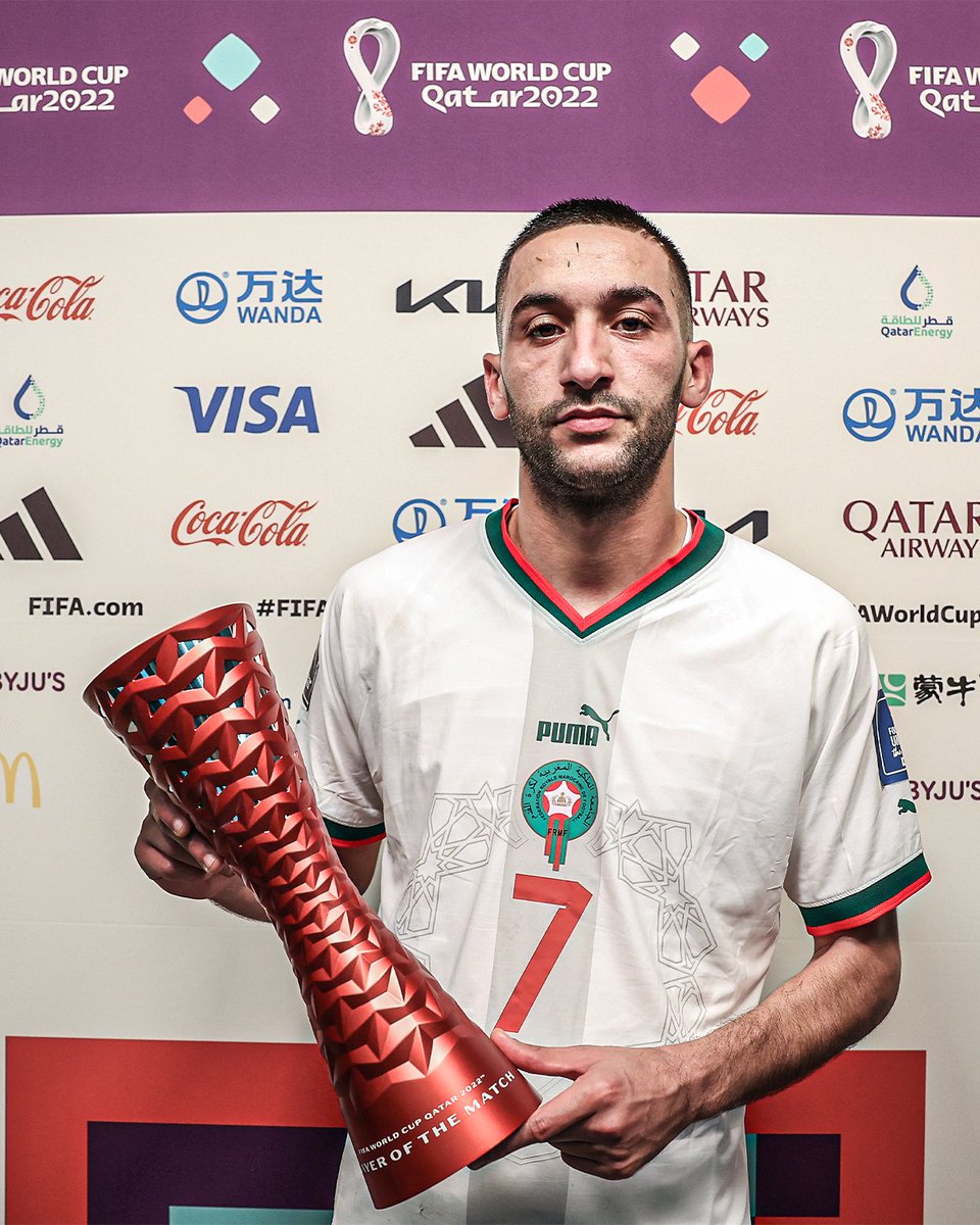 Hakim Ziyech won Man of the Match for Morocco 👏🏆