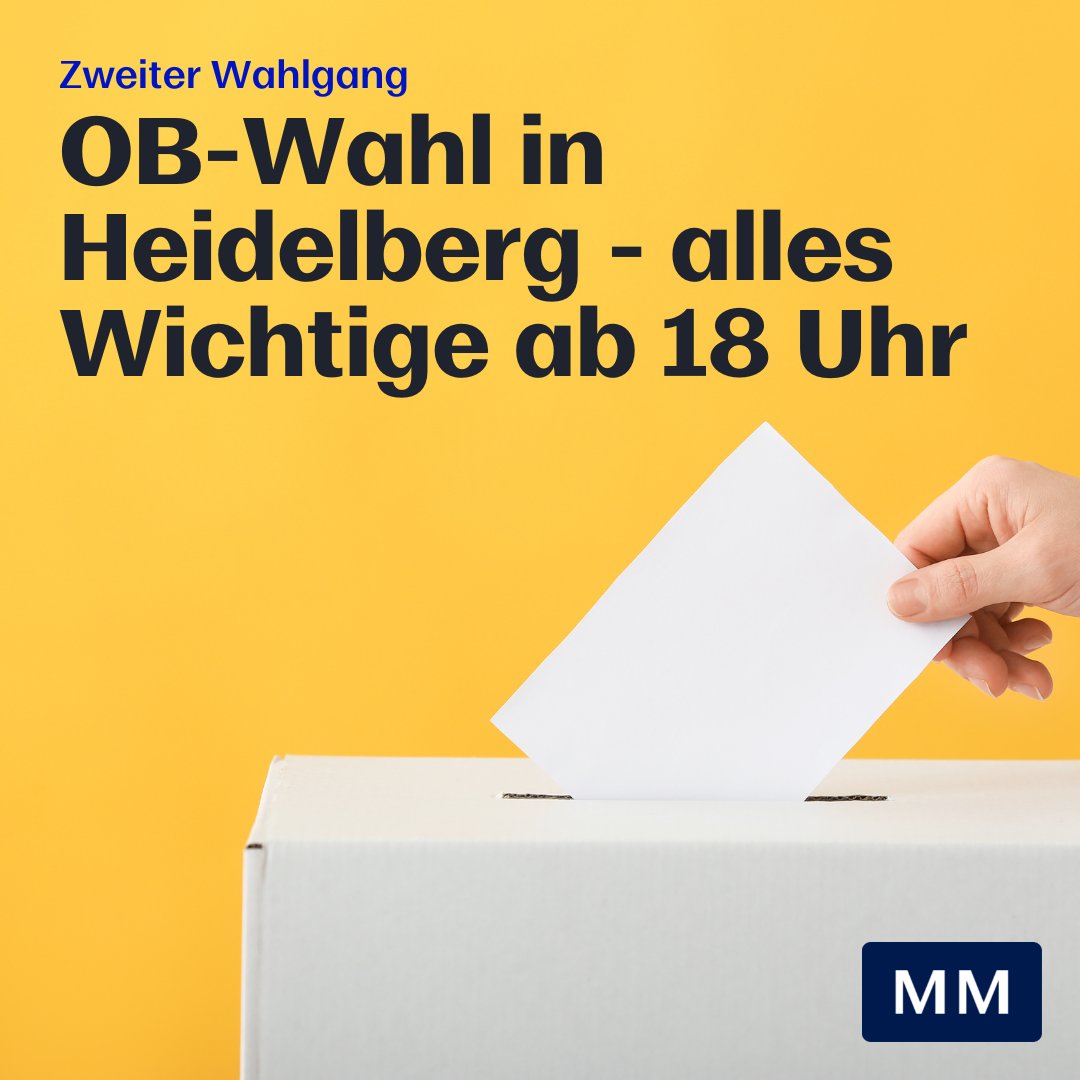 online_MM's tweet photo. Wer macht das Rennen bei der OB-Wahl in Heidelberg? Alles Wichtige zur Auszählung der Stimmen und zum Wahlausgang ab 18 Uhr auf https://t.co/8T5I7IR3E5
#OBwahlHD #OBwahlHD22 #Heidelberg https://t.co/pJozPBL7Nq