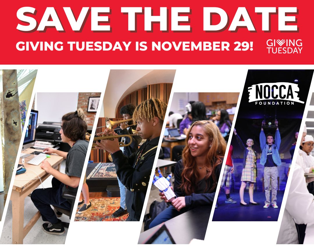 This Tuesday is #GivingTuesday, a day dedicated to charitable giving around the world. Make a tax-deductible gift to the NOCCA Foundation, and you'll support a range of programs for NOCCA students, faculty, and the community: noccafoundation.org/givingtuesday22