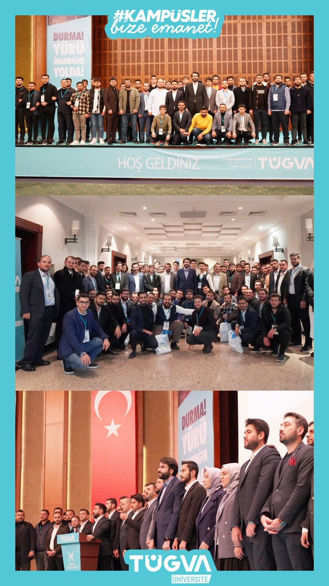 tugvauniversite's tweet photo. İl Yürütme Kurulu Kampımız ve Üniversite Koordinatörler Toplantımızı yoğun ve coşkulu bir katılımla Kızılcahamam’da gerçekleştirdik. 
Ne demiştik?
#KampüslerBizeEmanet 😎⚡️ https://t.co/nHnSLauuD2