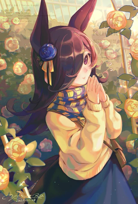 秋のバラ園デート#ウマ娘 #ライスシャワー 