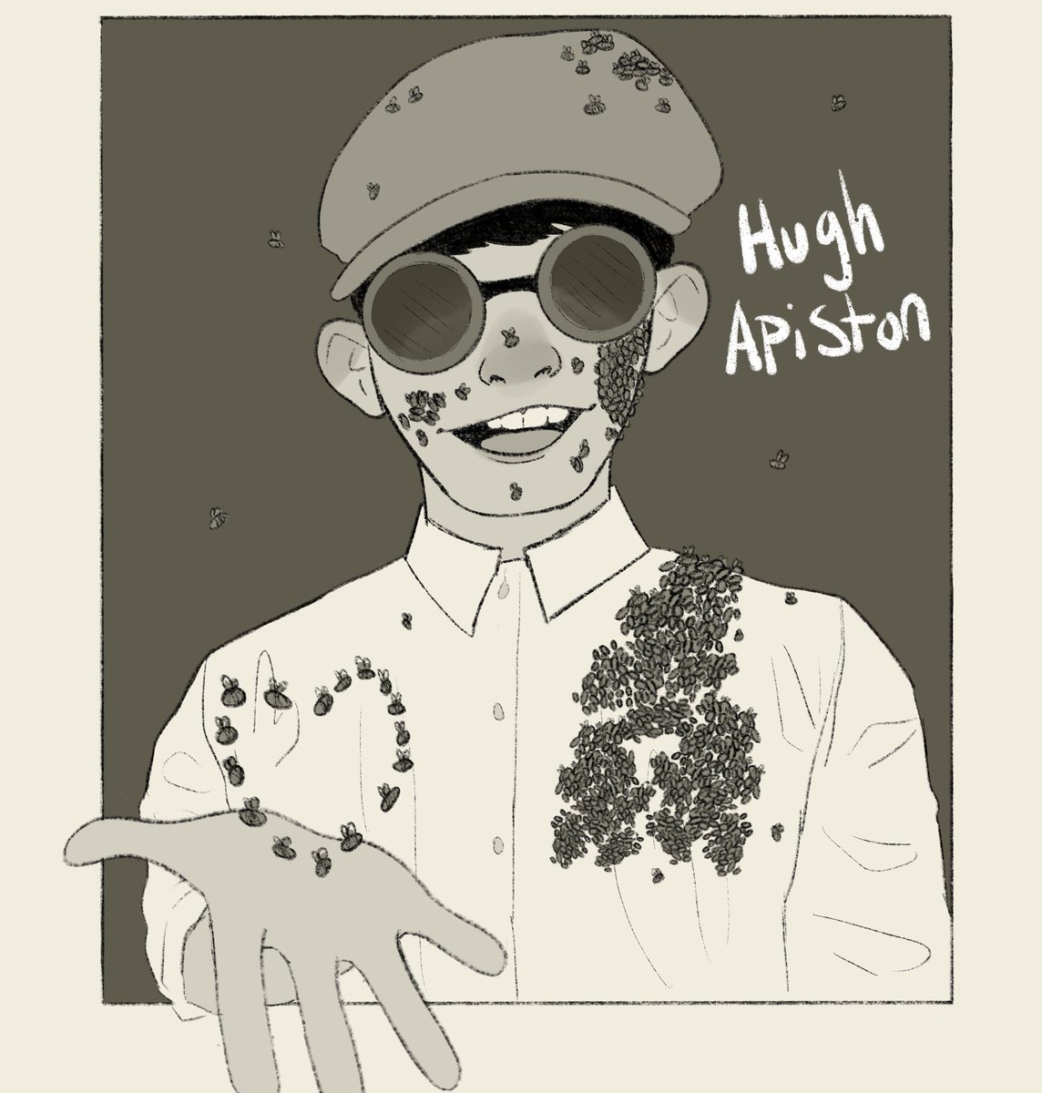 Sup3r_son1c's tweet photo. Some art of one of my favorite character from a book series. This is Hugh, he has bees living inside of him and he’s so <333

#mphfpc #mphfpcfanart https://t.co/OuPXOicxQS