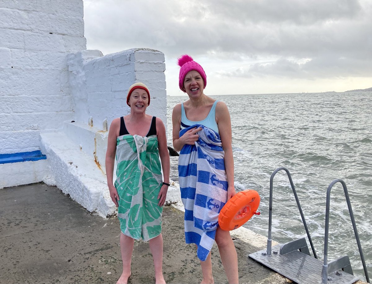 ivanabacik's tweet photo. Great to be joined today by Cllr @marthafanning for an invigorating morning swim at @HalfMoonSWPC #SouthWall #Poolbeg https://t.co/ADtUgjIXK3