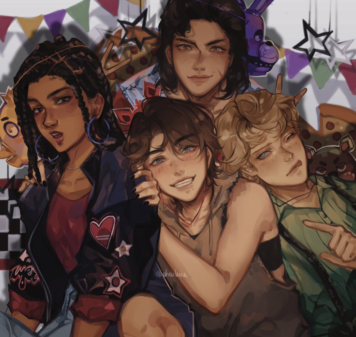 charluiu_'s tweet image. the skrunklies #fnaf