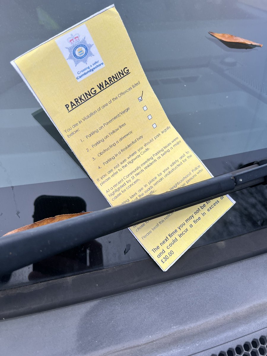 cambsvpc's tweet photo. As part of our patrols this afternoon, we have addressed the parking issues in #BrookStreet handing out parking warnings to vehicles. 10 so far and counting https://t.co/12wo6rKZQN