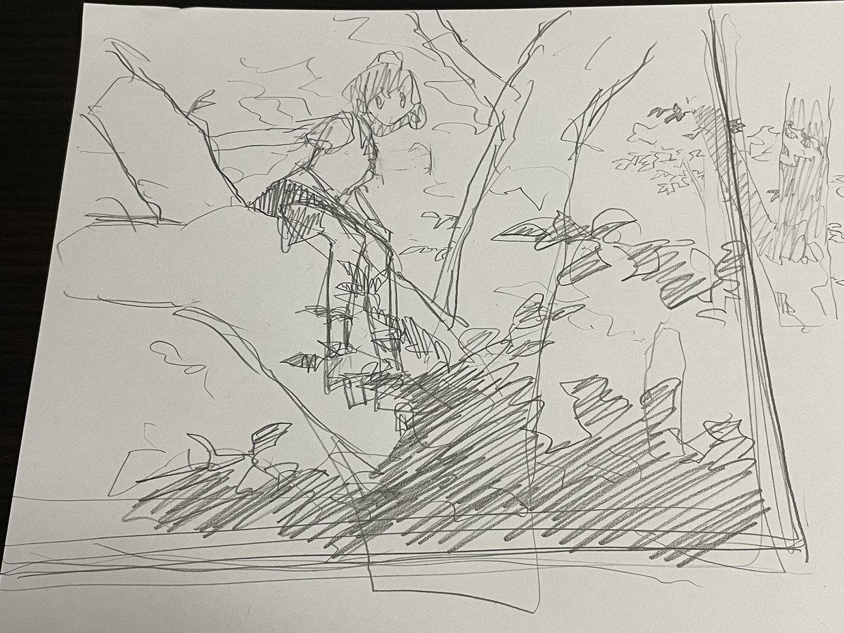 そういえばキャラの手前に何かが重なってる絵ってほとんど描いてないな。 