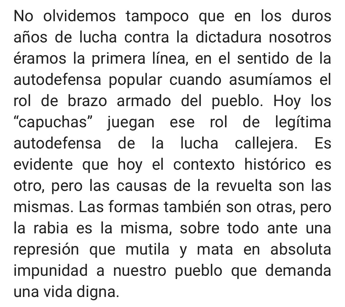 Las palabras del #ComandanteRamiro me bastan y me sobran 🖤❤️ #RamiroALaCalle #PrimeraLínea #Capuchas