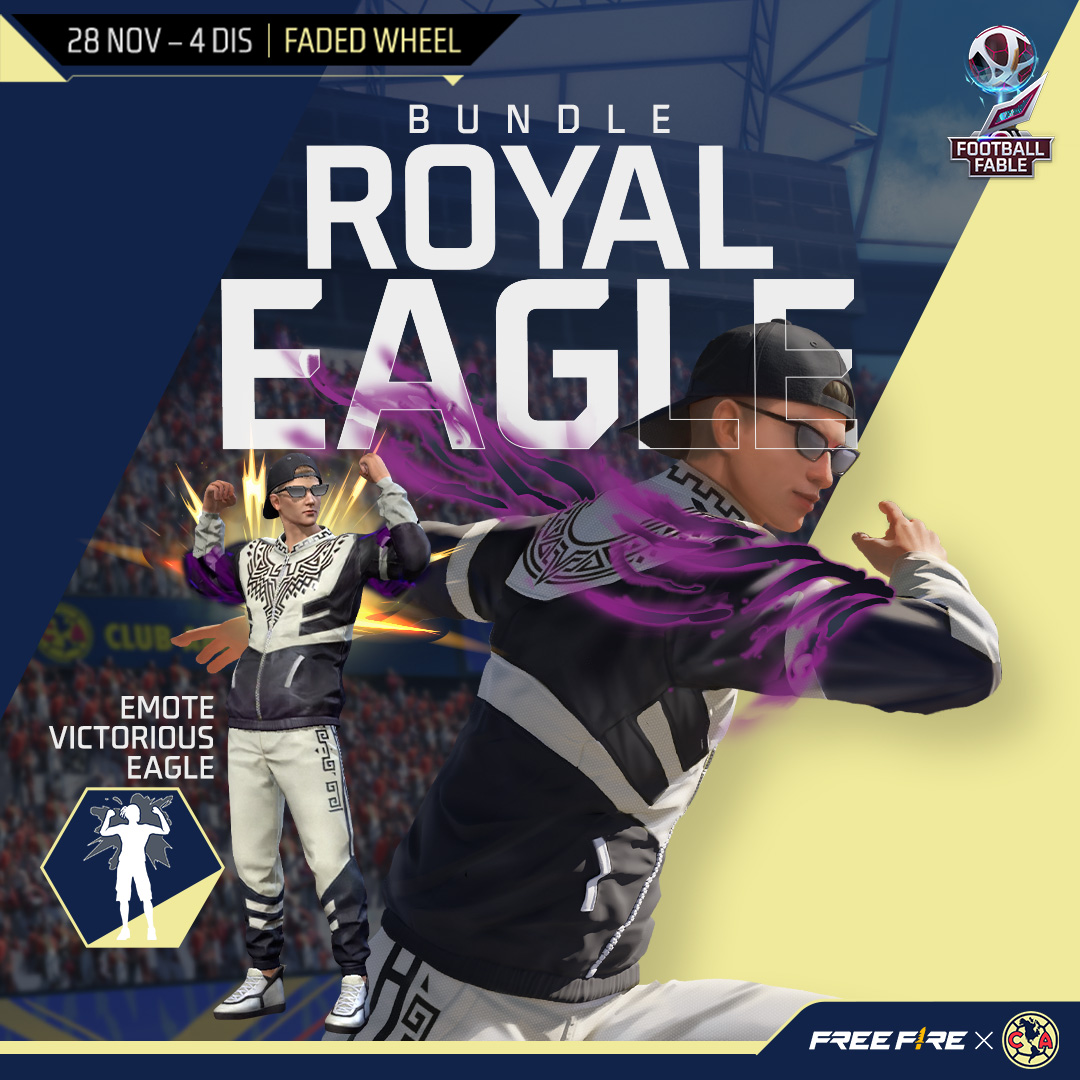 FFMYOfficial's tweet photo. Skor penuh bergaya dalam Football Fable dengan bundle dan emote FREE FIRE x CA yang baru!

#FreeFire #FootballFable https://t.co/AFYb860vcZ