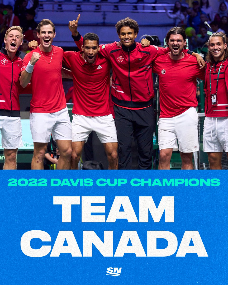 A HISTORIC VICTORY! 🇨🇦

For the first time ever, Canada has won the <a href="/DavisCup/">Davis Cup</a>! 🏆

#DavisCup | <a href="/TennisCanada/">Tennis Canada</a>
