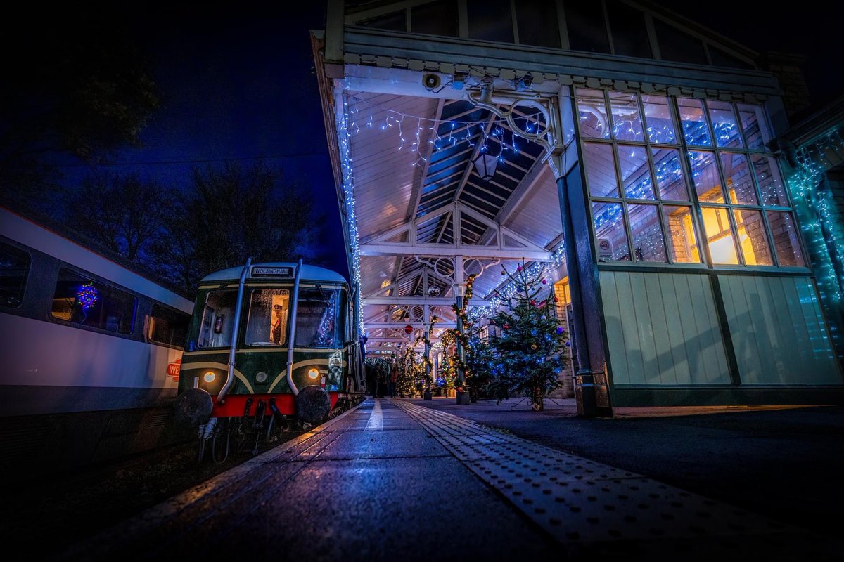 WeardaleRailway's tweet photo. Christmas is just around the corner. The elves have already put the trees up at #Santahope Station. When do you put your tree up? #Stanhope #Weardale #Durhamdales #ChristmasTree #Christmas #christmas2022 #Durham https://t.co/kwHnKUbHpq