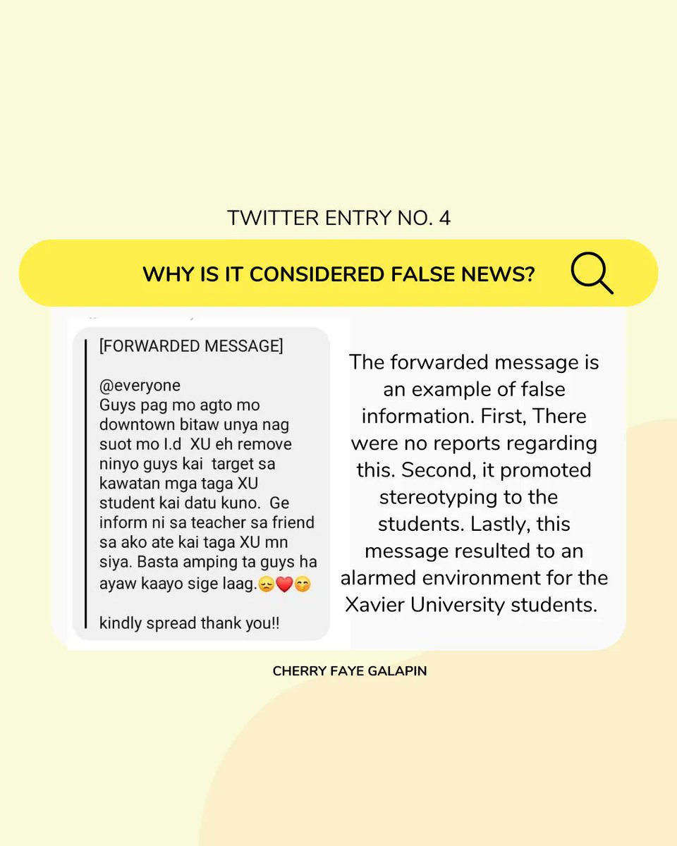 faeifi's tweet photo. An example of "False News" that you recently read on any social media platforms and explain why is it considered as a "False News".

#MILOnlineVerification 
#TacquetA
#XUMIL2022 https://t.co/k03kHb8EtD