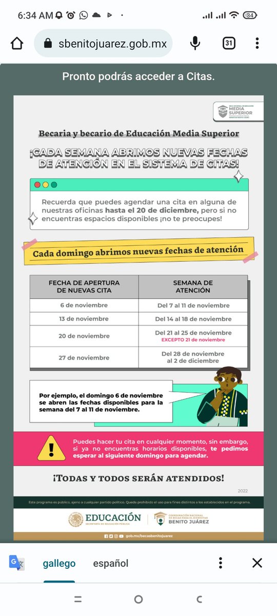 elichabely's tweet photo. @El_Universal_Mx @BecasBenito @apoyosbienestar @bienestarmx Mi sobrino salió beneficiado y lleva varios domingos queriendo sacar la cita y sin éxito. Hoy es el último, que procede?  Esto es lo que le arroja https://t.co/xAbJ3LWBMZ