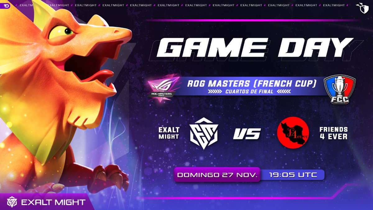 ExaltMight's tweet photo. Empieza el bracket final de @FrenchCup y estaremos peleando hasta el ultimo momento. Les invitamos nos apoyen en esta gran batalla
#ExaltMight Vs #Friend4Ever
13:00 🇲🇽 - 18:00 🇪🇸
Tw📺 https://t.co/ydQlRTJ1kg
#ClashOfClans #ClashEsports
#ExaltYourDreams👑 https://t.co/SaE1NRJjAK