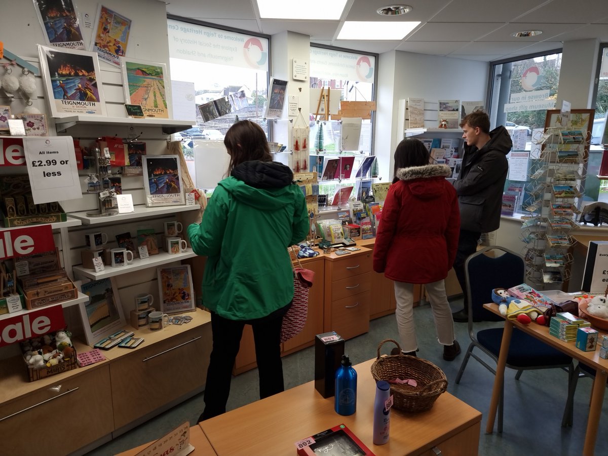 The wonderful volunteers of Teign Heritage put on a marvellous display today for Museum Shop Sunday. There were cakes, hot drinks, mince pies, sale items, and a tombola. Viv Wilson MBE signed her books.