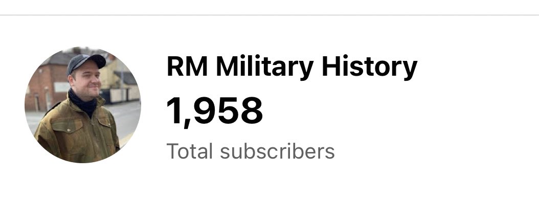 RM_Mili_History's tweet photo. Thanks for all the kind words everyone! I’m trying to hit 2k YouTube subscribers by the end of the year, you can find the link to my channel in my bio and if you liek what you see please consider dropping me a sub 👏👏🤩#youtubechannel #historyyoutube https://t.co/L44H7EcBTW
