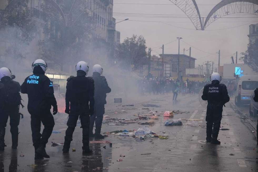 L_ThinkTank's tweet photo. [ ⚽️ MONDIAL ]

🔸️  Quelques photos des tensions à Bruxelles après le match Belgique - Maroc. https://t.co/nQiqZZMnRD