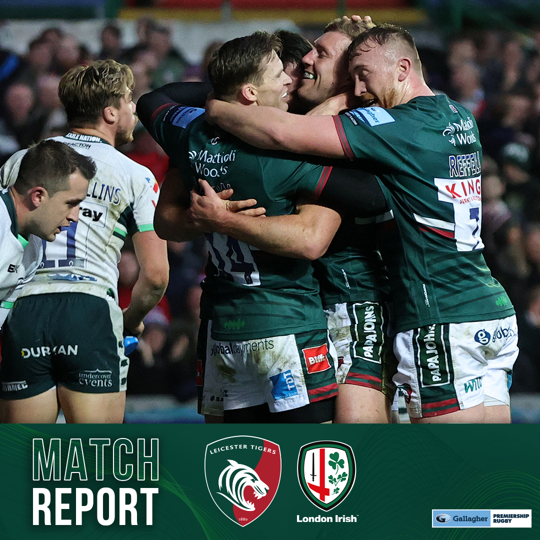 LeicesterTigers's tweet photo. After 5οΈβ£0οΈβ£ days without a home appearance in the league, we returned to winning ways with a hard-fought victory over @LondonIrish at Mattioli Woods Welford Road.
#LEIvLIR π #COYT π―
Read the Match Report π