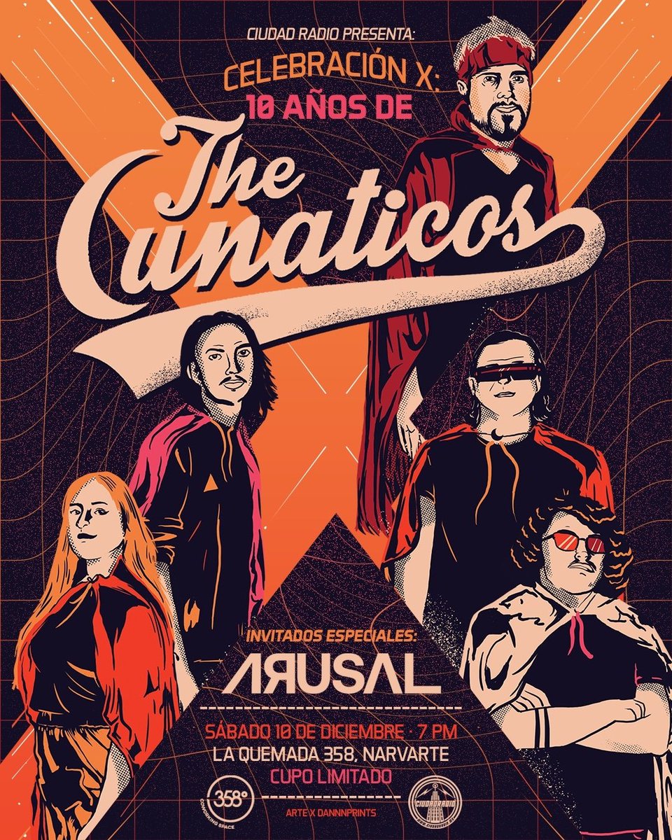 Celebración X, 10 años de <a href="/lunaticosmx/">Orquesta The Lunaticos</a>. Aparta tu lugar, es gratis, mándanos tu nombre por DM. #fiesta #FelizDomingo