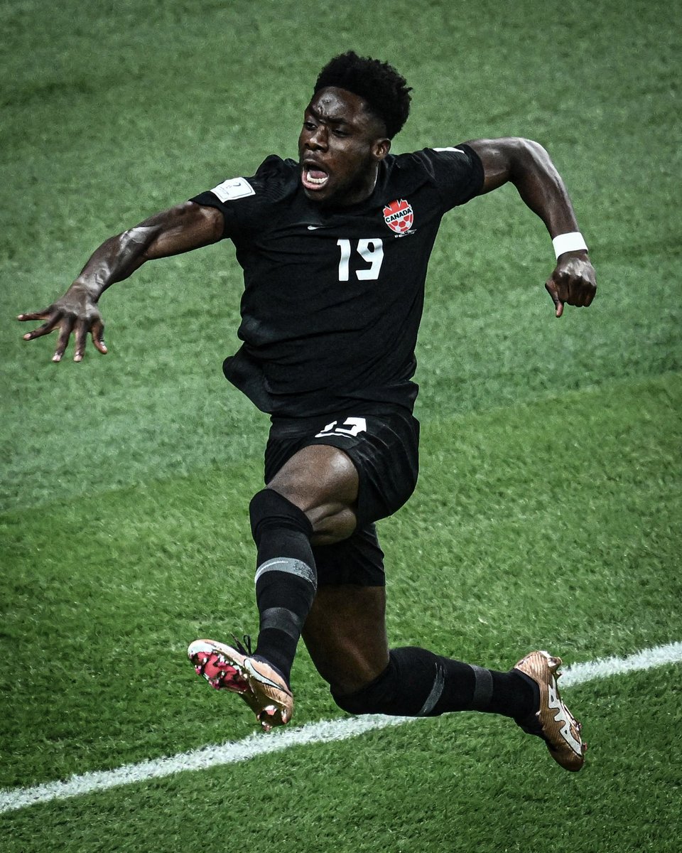 Alphonso Davies has an INCREDIBLE story:

He was born in a refugee camp in Ghana after his parent's escaped the Liberian Civil War.

He moved to Canada at 5 years old &amp; learned soccer through a free after-school program.

And now he has scored Canada's first-ever World Cup goal.