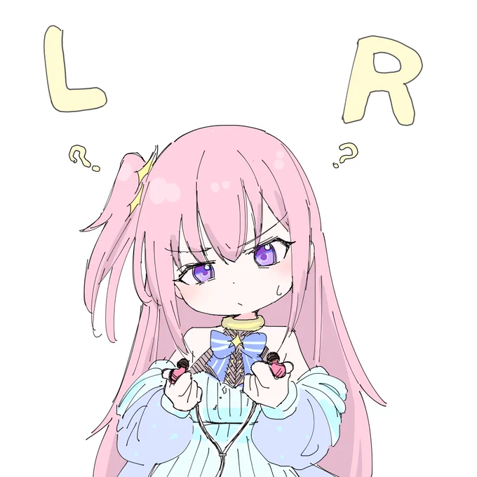 イヤホンの左右は、確認しよう! #ぱ絵 
