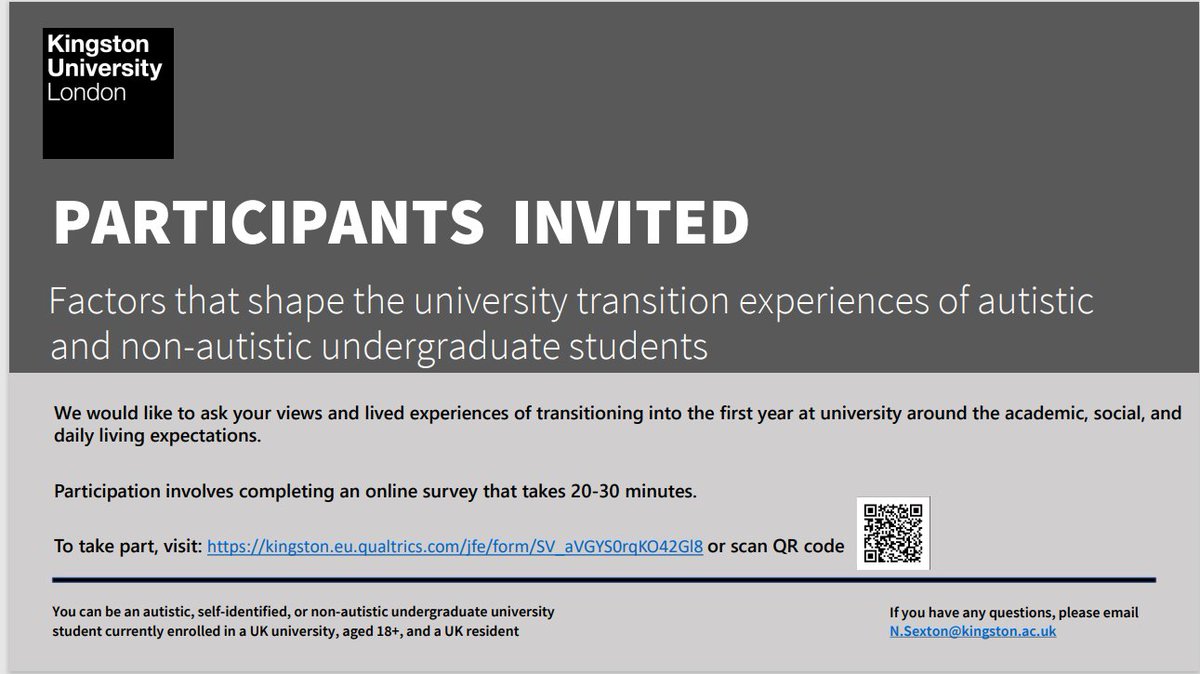 norlinabsexton's tweet photo. Please help with my PhD study about factors that shape the university transition experiences of autistic and non-autistic undergraduate students. RTs appreciated, thanks. https://t.co/wTiXPqLwGE