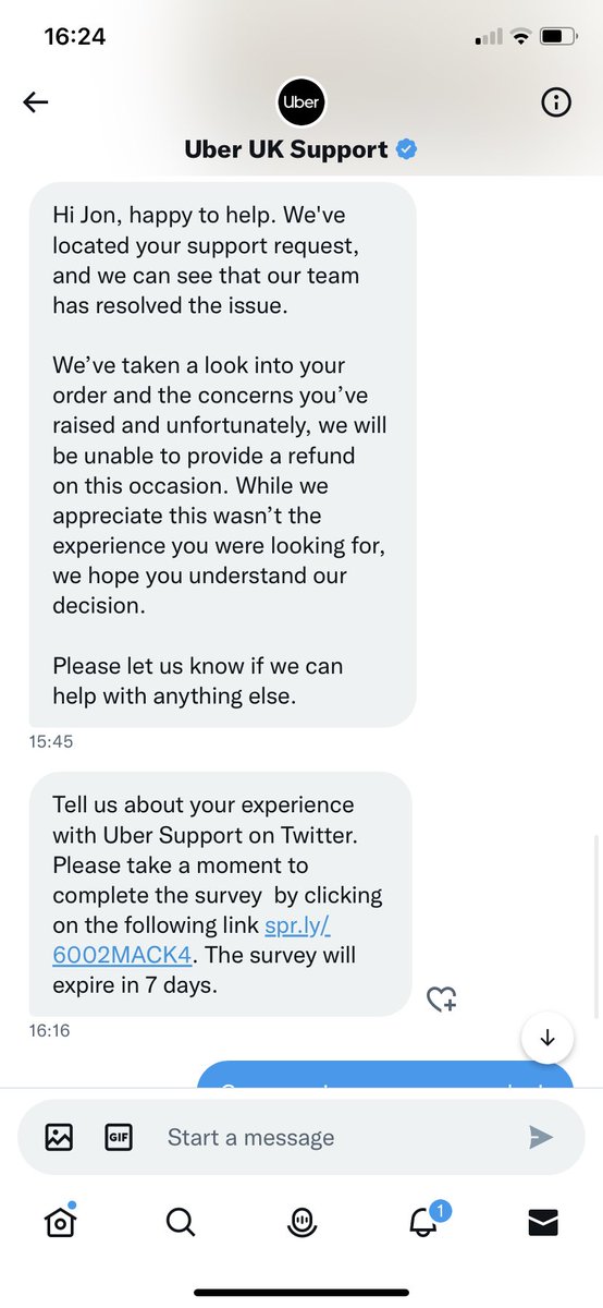 Jongu1's tweet photo. @jovansmoot @UberUKsupport Here is the response from @UberUKsupport - no reason given. They are criminals, stealing money off people and I will report them to the police!! @BBCNews @itvnews please investigate this abuse of power!!! https://t.co/IzTSTAH6ZH