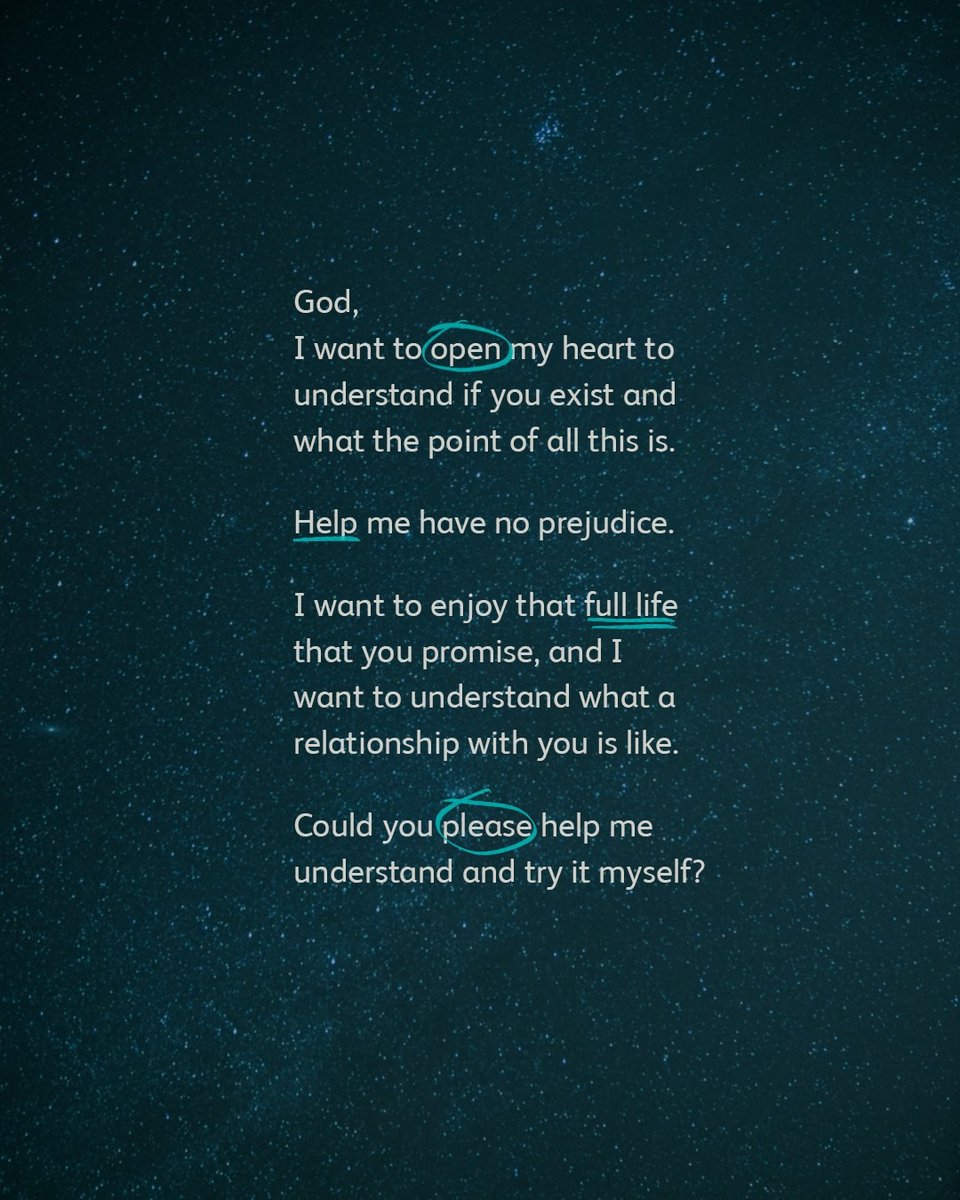 Does God really exist? 

God, I want to open my heart to understand if you exist and what is the point of all this, help me have no prejudice. I want to understand what a relationship with you is like. Could you please help me understand and try it myself?

#trypraying