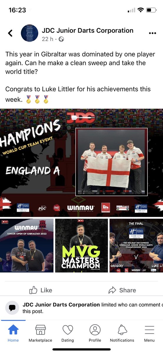 LukeTheNuke180's tweet photo. Great week in Gibraltar 🎯🇬🇮 World Cup 🏆 Gibraltar Open 🏆 Mvg Masters 🏆 Roll on December Ally Pally for @JDCdarts World Championship Final 🎯 @Garryplummer @TargetDarts @TargetElite1 @Zxfsports @Prestige_PBS @Dartsshopsth @DartsAcademySTH @bucker1980 @lisa_littler ☢️🚀💣 https://t.co/rJsb5bvlGe