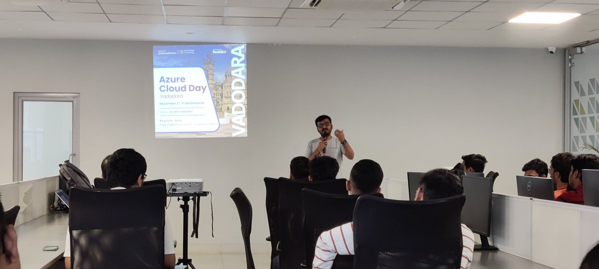 Yash_409's tweet photo. Attended Amazing #Azurecloudday event.
Hats off To @Vanditvpandya @jigarshr for such an amazing event. https://t.co/3FzveqtvBh