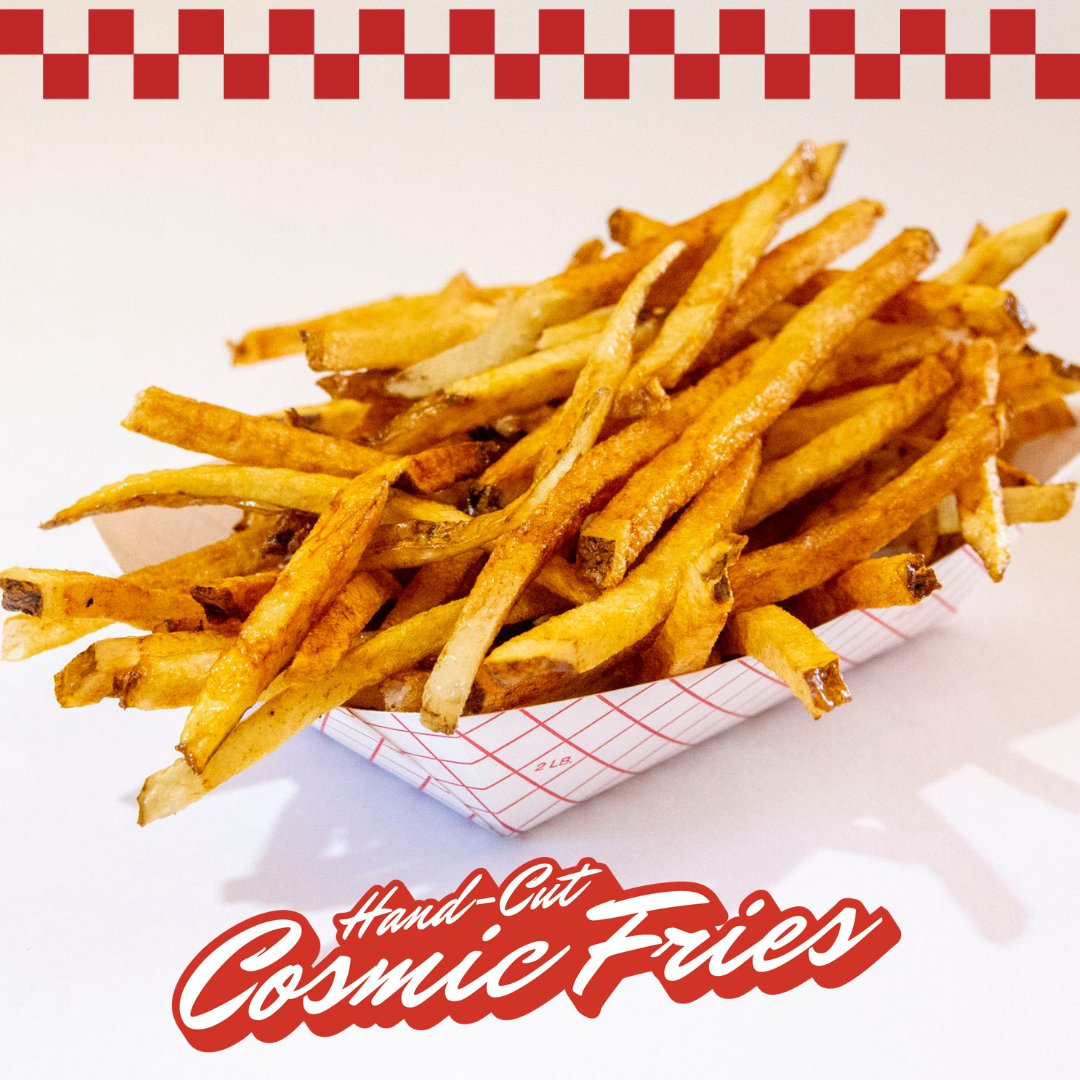 JacksCosmic's tweet photo. Itโs not our fault if our hand-cut cosmic fries transport you to another planet. Theyโre just that good! ๐ญ๐๐ญ๐๐ญ๐
#jackscosmicdogs #hotdogs #besthotdogs #hotdogjoint #charleston #charlestonsc #charlestoneats #chseats #chsfood #mtpleasant #chucktown #hotdog #goodeats https://t.co/sZve18v2OR