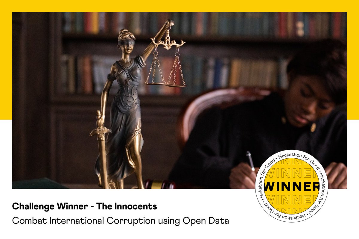 Congratulations to The Innocents team. They won the Combat International Corruption using Open Data challenge! The team created a corruption monitor that shows relevant data combined into valuable insights for corruption investigators. 

#winner #hfg5 #dataforgood #responsibleai