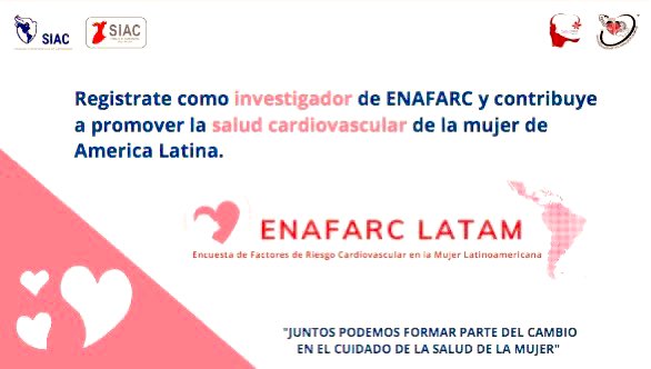 ANCAM_MEXICO's tweet photo. ♥️♥️❤️♥️💗❤️❤️❤️❤️❤️

#ENAFARC #LATAM por la #PREVENCIÓN de las #enfermedades cardiovasculares en la #mujer de America Latina.

🙋🏻‍♀️ Participa
❤️🔗https://t.co/8CFpsFKD1q
💗 Una iniciativa de  #ANCAM🇲🇽 https://t.co/tcxoGqyy9B