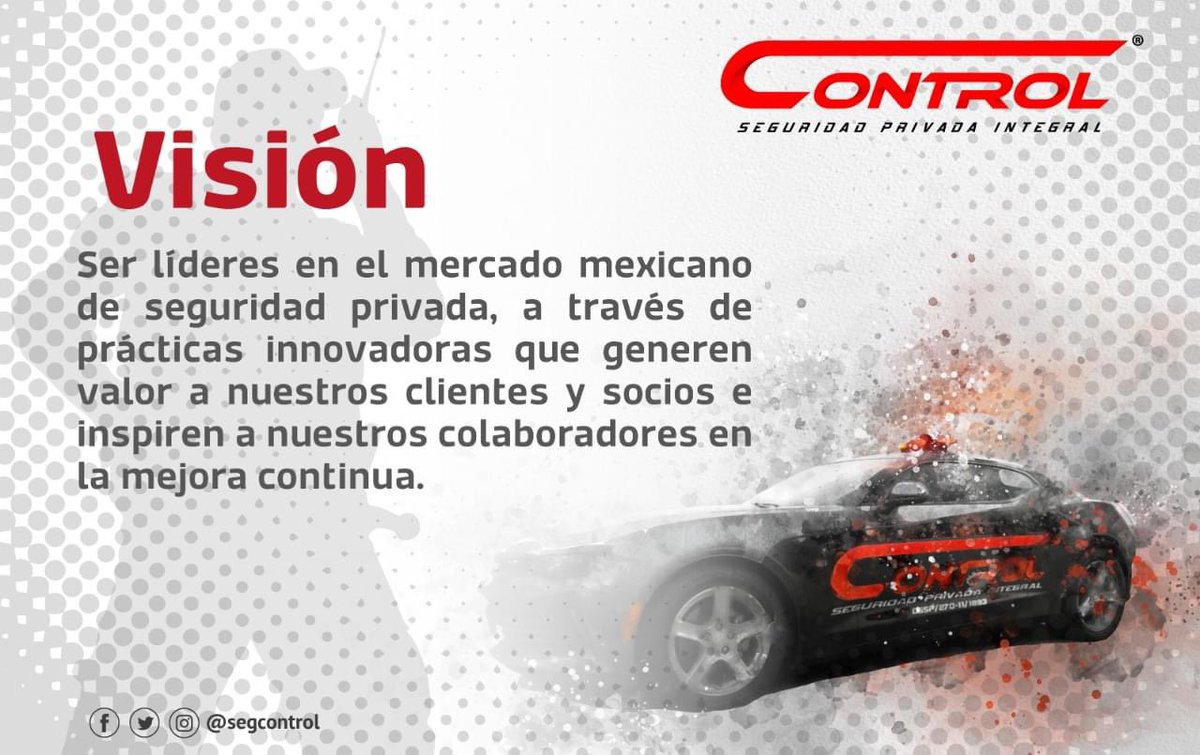 segcontrol's tweet photo. Somos líderes en la seguridad privada en México, porque día a día trabajamos con pasión, innovando para ofrecer el mejor servicio a todos nuestros clientes y usuarios. #YoSoyControl #GuardiaControl #SeguridadControl https://t.co/dXYM5r6xXn
