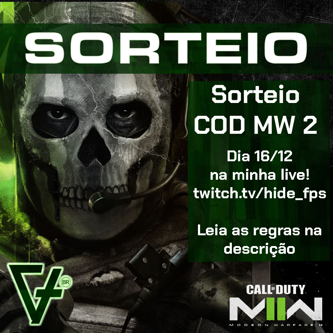 hidefps_'s tweet image. Junto com a VGBR, estamos sorteando a key do COD MW2. Para participar acesse o link e siga as regras:
instagram.com/p/ClHQHOfPzbA/
.
.
#cod #mw2 #codmw2 #callofduty #callofdutymodernwarfare2 #warzone2 #fps #firstpersonshooter #sorteio #sorteiocod #twitchbr #stream  #modernwarfare2
