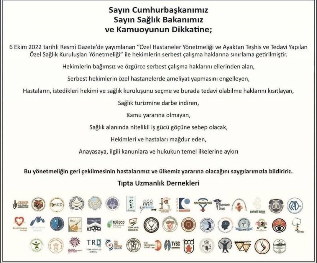 #MedipolYönetmeliğineHayır 
<a href="/drfahrettinkoca/">Dr. Fahrettin Koca</a>
<a href="/saglikbakanligi/">T.C. Sağlık Bakanlığı</a>
#HekimlerNeredeAmeliyatYapacak