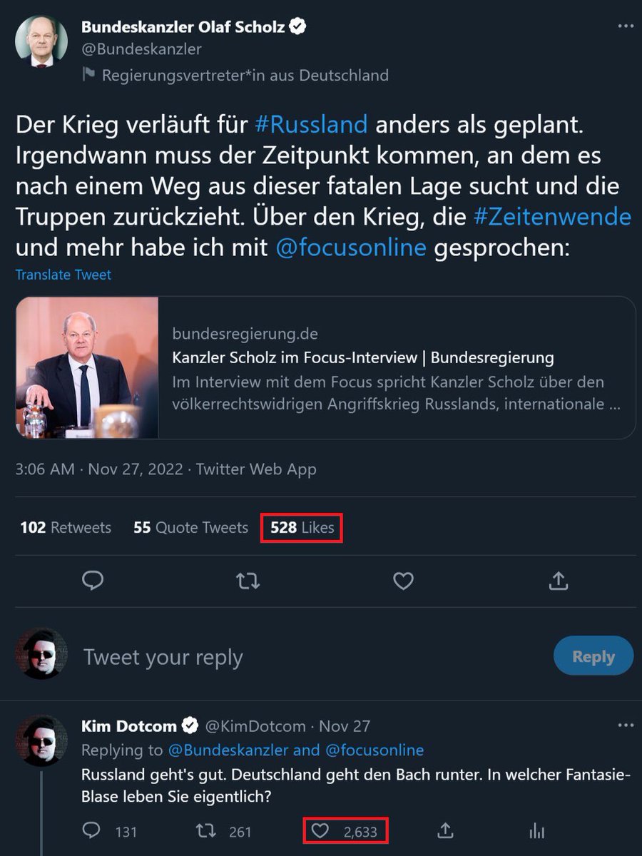 KimDotcom's tweet photo. Der Bundeskanzler mit Realitätsverlust. Armes Deutschland. https://t.co/L1GX5Vp0LG