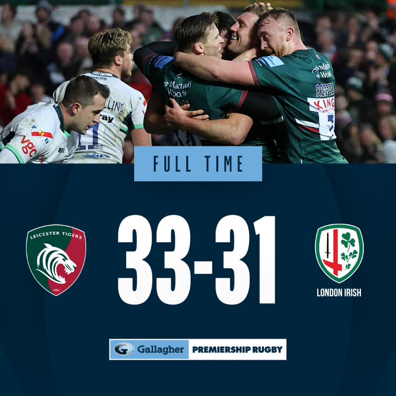premrugby's tweet photo. What a frenetic second half π
@LeicesterTigers tip a closely fought contest with @londonirish to move up the #GallagherPrem table π―
#LEIvLIR