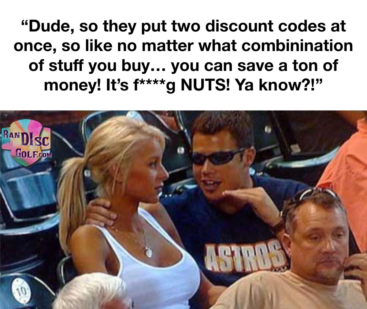 disc_ran's tweet photo. 20% your whole order: Randisc20

OR

Buy 3 get one free: RDG4for3

#discgolf #discgolflife #discgolfsales #discountcode #discountcodes #memes #discgolfmemes https://t.co/VluqSX2U2U