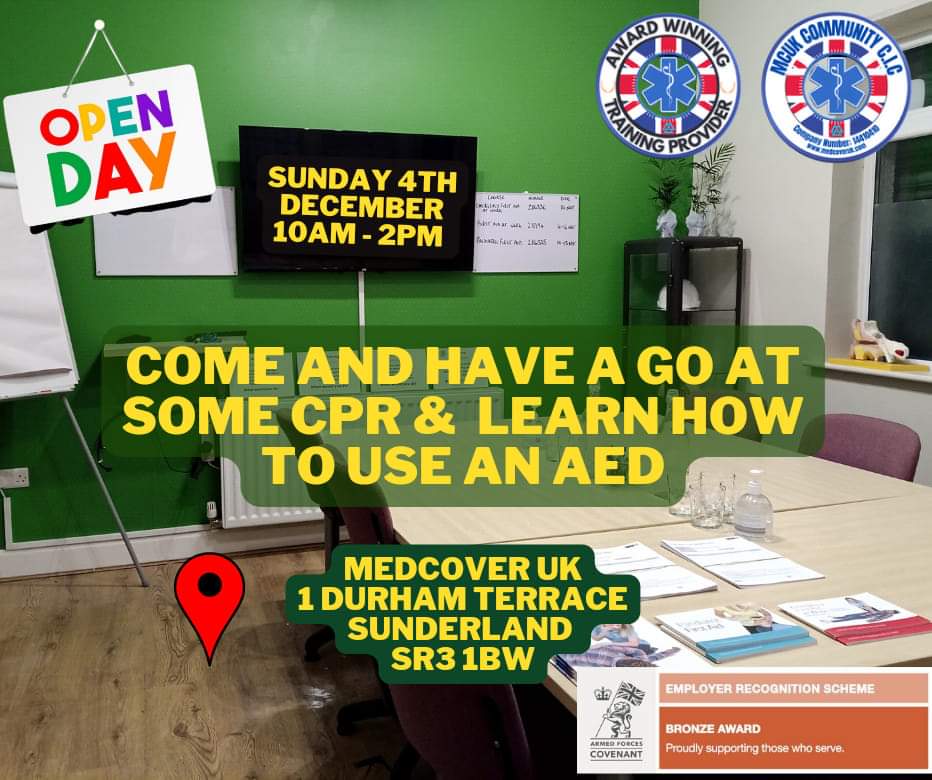 We are having an open day on Sunday the 4th December between 10am and 2pm
Come and learn how to do effective CPR and let us dispell some of the myths surrounding Defibrillators and show you how to use them

Bring the kids and grandchildren,
Or just call in for a brew!