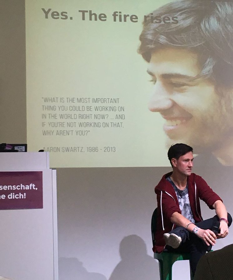 Aaron Swartz liberated scientific articles by making them available to the public. Jon Tennant (<a href="/Protohedgehog/">Jon Tennant</a>) followed closely in his steps. Two of our most important open access activists. Jon would have been 34 this year, Aaron 36.