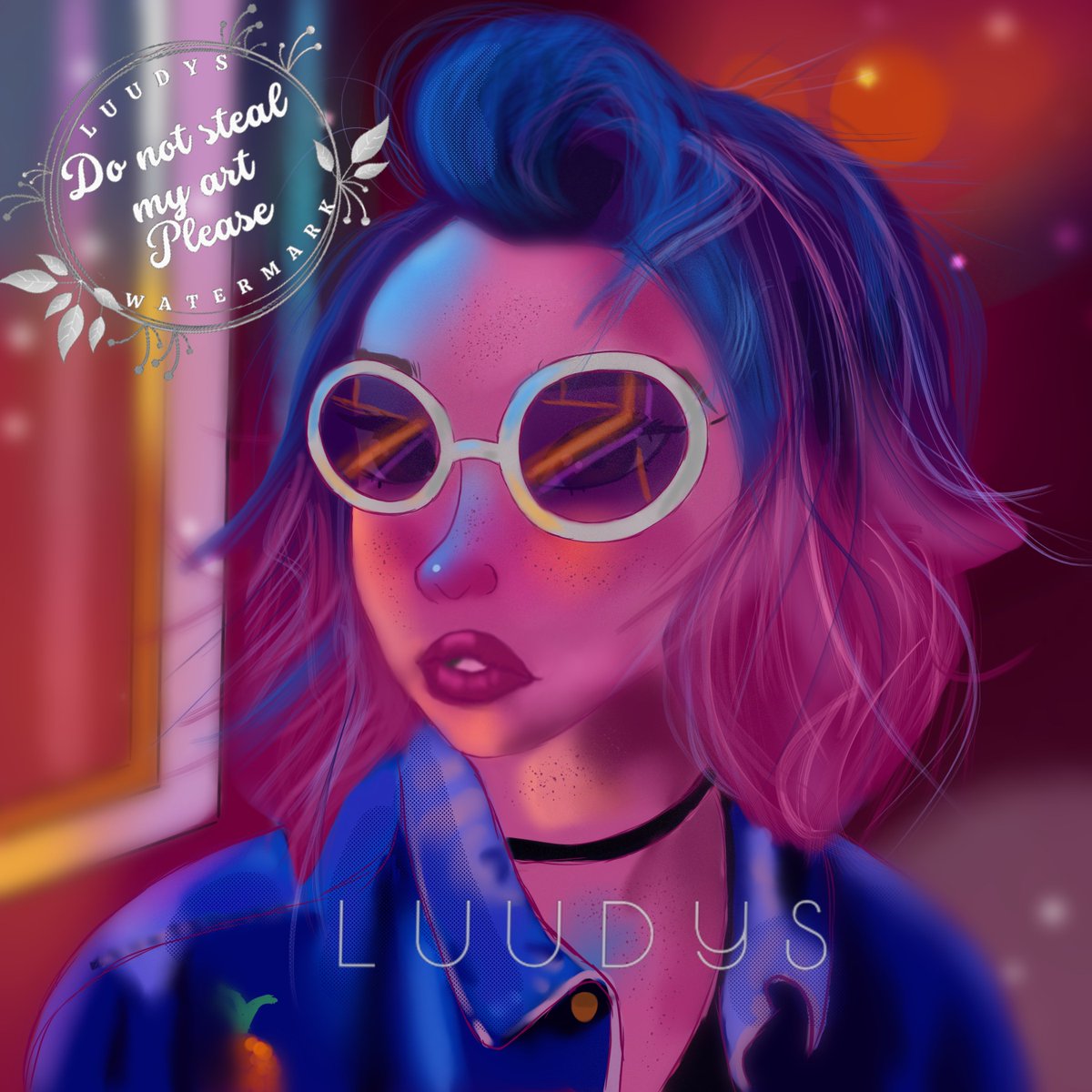 luudys_art's tweet photo. I'm not entirely satisfied with the end result. That was definitely a good training on colors, lights, proportions, clothing and hair though😝

#art #artwork #portrait #femaleportrait #sunglasses #artist #digitalart #digital2d #digitaldrawing #digitalpainting #krita #wacom https://t.co/nf6TsYpmVw