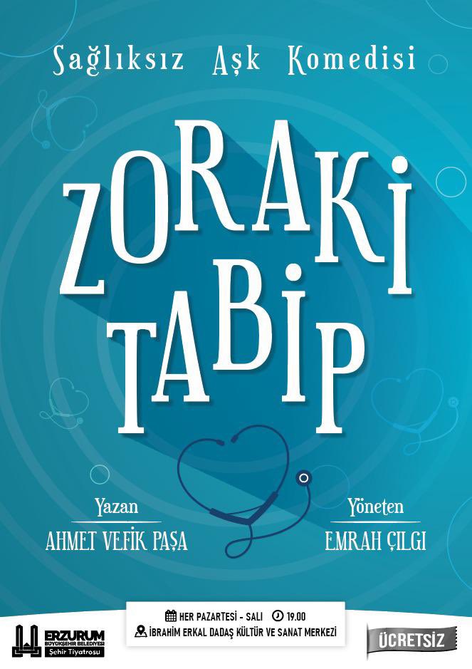 Havalar soğudu, içinizi ısıtacak bir komediye ne dersiniz 😊 

Pazartesi ve Salı akşamı Zoraki Tabip sizlerle… 

📣 Giriş biletlerinizi gişeden alabilirsiniz. Tüm oyunlarımız ÜCRETSİZDİR…