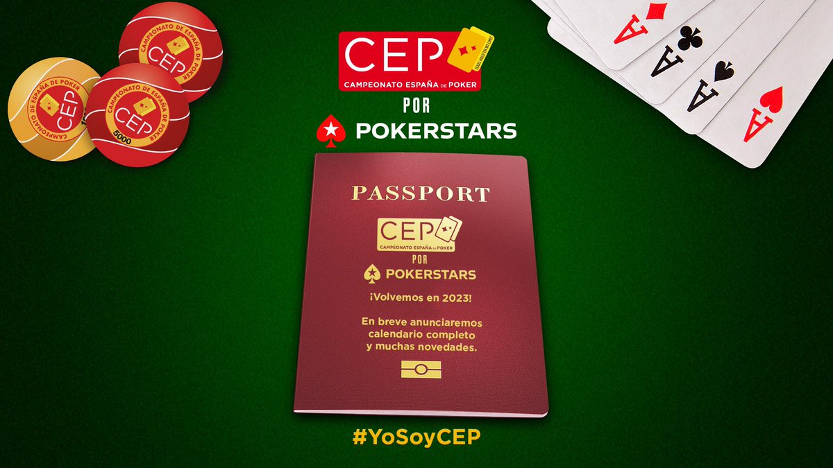 CEP_Poker's tweet photo. ♠️ XVII CEP - 2023 

El CEP por @PokerStarsSpain vuelve en 2023 con la XVII edición 🔥

La primera parada será en @CasinoBarcelona 

🗓 del 3 al 12 de FEBRERO de 2023 

En breve anunciaremos el calendario completo. 

Estar atentos que tenemos muchas NOVEDADES 🔥

#YoSoyCEP https://t.co/TZxLq0Tou3