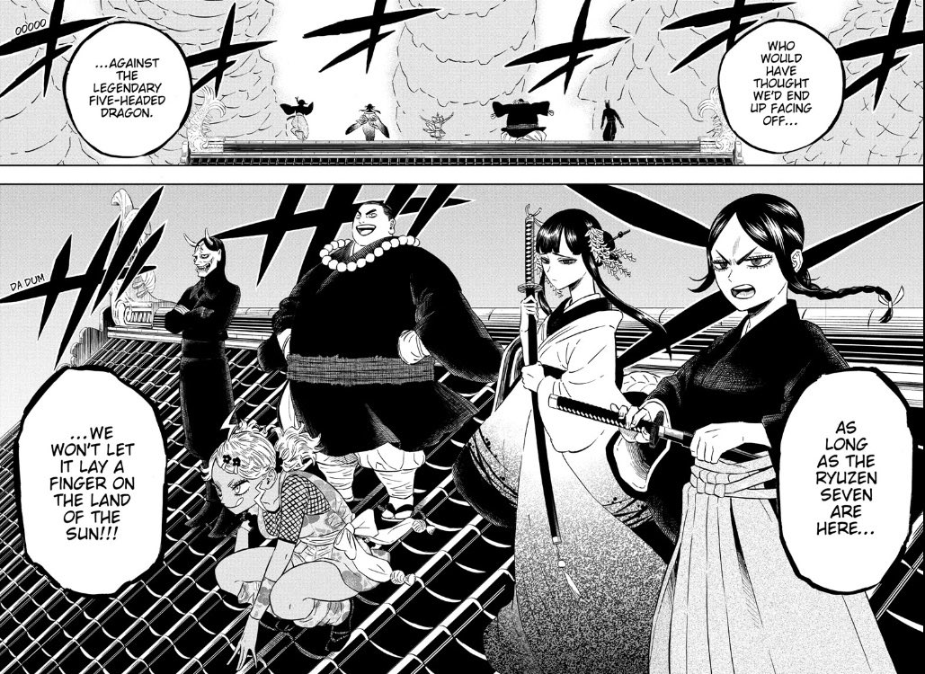 qquqjcqc's tweet photo. Je vois bien les 5 ryuzens s'occupant du dragon à 5 têtes puis les 2 autres ryuzen s'occuperont de heath et yurul et dcp pour finir Asta vs Sœur Lily ... ça serait fantastique
#BC344 #BlackClover344 https://t.co/0YD84Gf89h