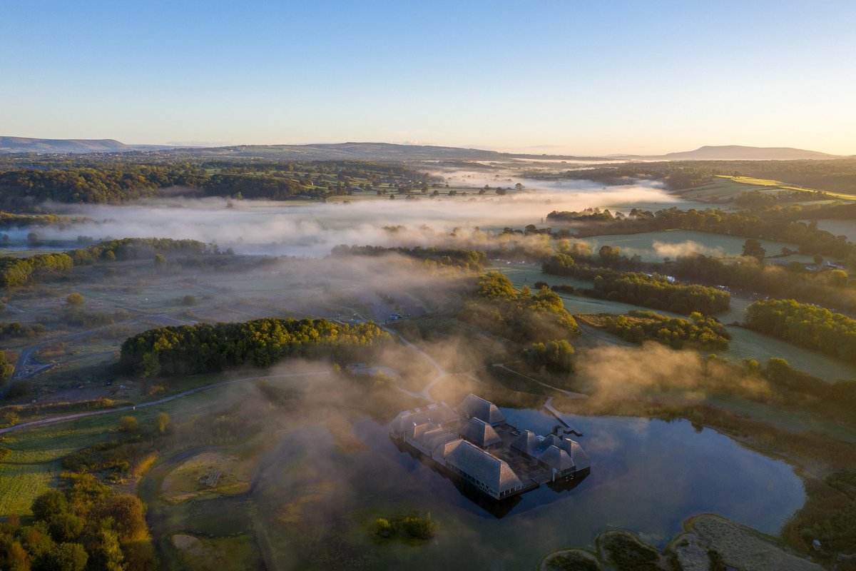 #brockholes #preston on a misty morning after a nightshift. It's a great place for a quiet moment in very lovely surroundings. #mypreston #lancashireday #dji #dronephotography #drone #djimavicpro2 #djimavic #photo