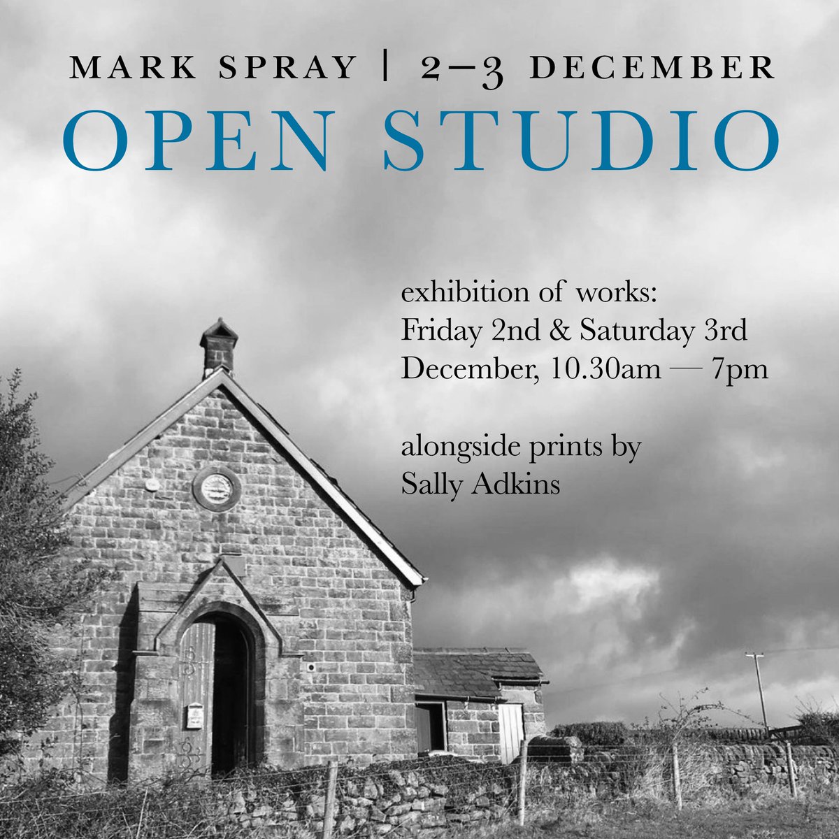 OPEN STUDIO 
The old baptist chapel, Lambhouse lane, Shottle, Derbyshire, DE56 2DS.