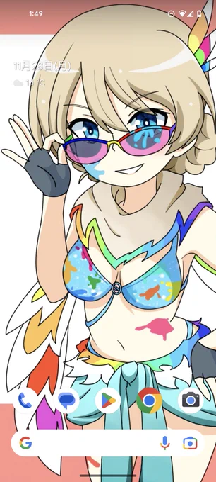 これほんとは内緒なんだけど、オレpixel使っているので、スマホのホーム画面の背景はgoogleのカラフルなイメージに合わせてインクダージリンにしてる。 