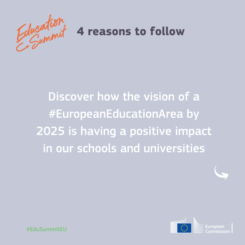 EuropeanYouthEU's tweet photo. 3⃣ days to go! 🇪🇺

Follow the #EduSummitEU on 1 December:

👉 #BrightYoungMinds, this year you are at the centre of the discussion
👉 Discover the @EU_Commission's plans for green, digital and inclusive education
👉 Learn from teachers and experts

Be part of it on 1 December!
